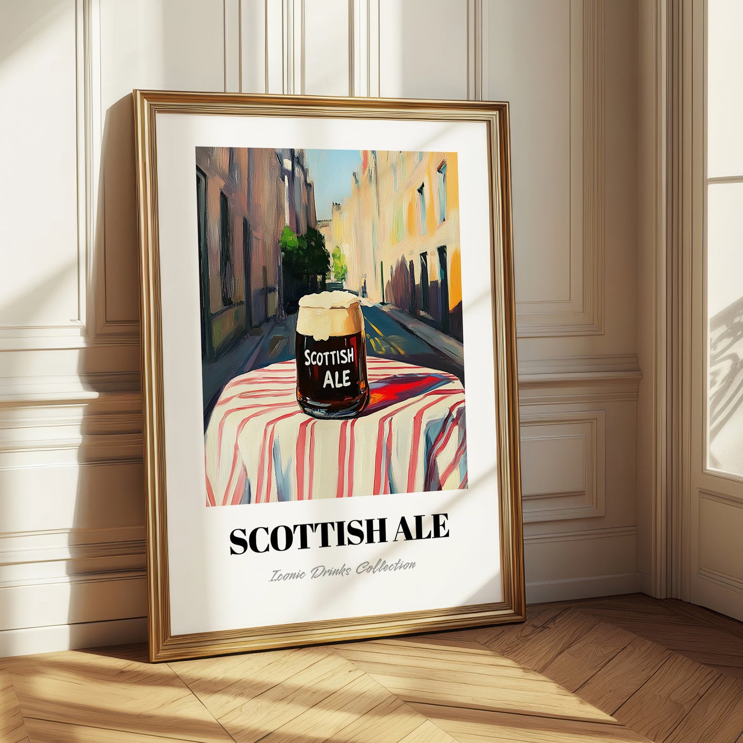 Scottish Ale – Scottish Street Café Scene, Scottish Whiskey Still Life