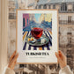 Turkish Tea – Türk Urban Café Scene, Türk Çayı Illustration, styled in a charming Paris street view