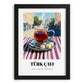Türk Çayı – Turkish Outdoor Café Scene, Turkish Tea Poster, in sleek black frame