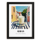 Ayran – Turkish Street Café Scene, Turkish Beverage Poster, in sleek black frame