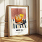 Mezcal – on Striped Tablecloth, Mexican Spirit Wall Poster