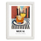 Mezcal – Mexican Café on the Corner, Mexican Cocktail Illustration, placed in minimal white frame