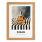 Rakija – on Striped Tablecloth, Serbian Spirit Wall Poster, set in oak frame