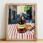 Pelinkovac – Croatian Urban Café Scene, Croatian Spirit Still Life, no-text version framed in wood