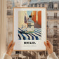 Boukha – Tunisian Street Café Scene, Tunisian Spirit Wall Decor, styled in a charming Paris street view