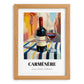 Carménère – Chilean Outdoor Café Scene, Chilean Wine Wall Art, set in oak frame