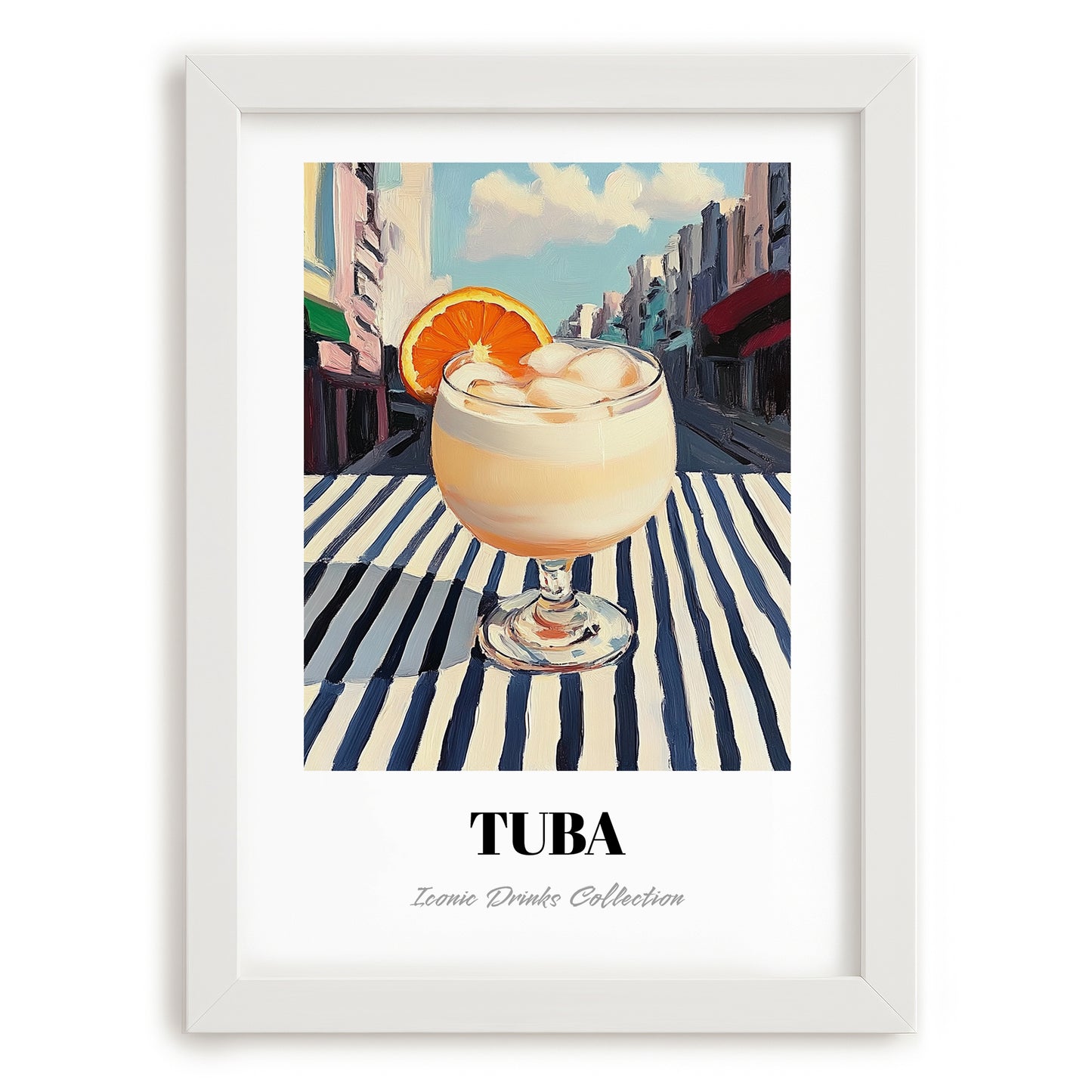 Tuba – Philippine Café on the Corner, Philippine Beverage Print, placed in minimal white frame