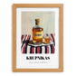 Krupnikas – on Striped Tablecloth, Lithuanian Beverage Painting, set in oak frame