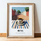 Buna – Ethiopian Outdoor Café Scene, Ethiopian Coffee Wall Decor, in wooden frame leaning on the floor
