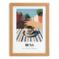 Buna – Ethiopian Outdoor Café Scene, Ethiopian Coffee Wall Decor, set in oak frame