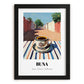 Buna – Ethiopian Outdoor Café Scene, Ethiopian Coffee Wall Decor, in sleek black frame