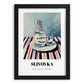 Slivovka – on Striped Tablecloth, Slovenian Beverage Poster, in sleek black frame
