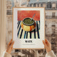 Maté – on Striped Tablecloth, Uruguayan Cocktail Painting, styled in a charming Paris street view