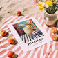 Piña Colada – Puerto Rican Urban Café Scene, Puerto Rican Spirit Wall Painting, unframed on coastal sand