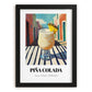 Piña Colada – Puerto Rican Urban Café Scene, Puerto Rican Spirit Wall Painting, in sleek black frame