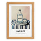 Akvavit – on Striped Tablecloth, Danish Spirit Poster, set in oak frame