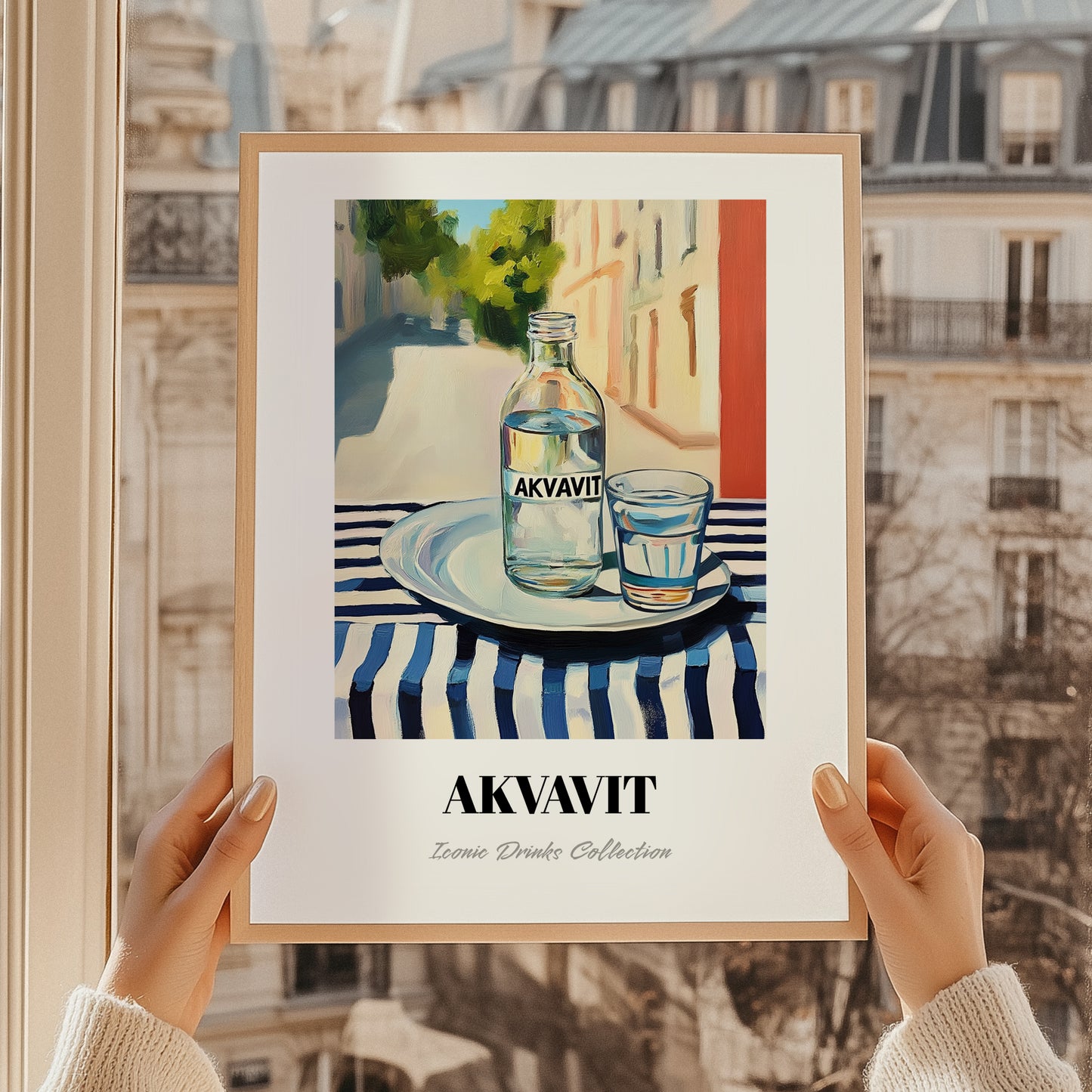 Akvavit – Danish Café on the Corner, Danish Spirit Still Life, styled in a charming Paris street view