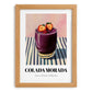 Colada Morada – on Striped Tablecloth, Ecuadorian Beverage Painting, set in oak frame