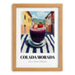 Colada Morada – Ecuadorian Outdoor Café Scene, Ecuadorian Beverage Still Life, set in oak frame