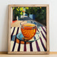 Agua Dulce – Costa Rican Urban Café Scene, Costa Rican Beverage Wall Decor, no-text version framed in wood