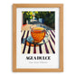 Agua Dulce – Costa Rican Urban Café Scene, Costa Rican Beverage Wall Decor, set in oak frame