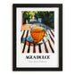 Agua Dulce – Costa Rican Urban Café Scene, Costa Rican Beverage Wall Decor, in sleek black frame