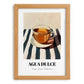 Agua Dulce – on Striped Tablecloth, Costa Rican Beverage Illustration, set in oak frame