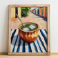 Tereré – Paraguayan Outdoor Café Scene, Paraguayan Beverage Still Life, no-text version framed in wood