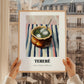 Tereré – on Striped Tablecloth, Paraguayan Wine Painting, styled in a charming Paris street view