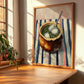 Tereré – on Striped Tablecloth, Paraguayan Wine Painting, clean layout with no caption