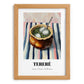 Tereré – on Striped Tablecloth, Paraguayan Wine Painting, set in oak frame