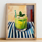Limonana – Israeli Street Café Scene, Israeli Spirit Print, no-text version framed in wood