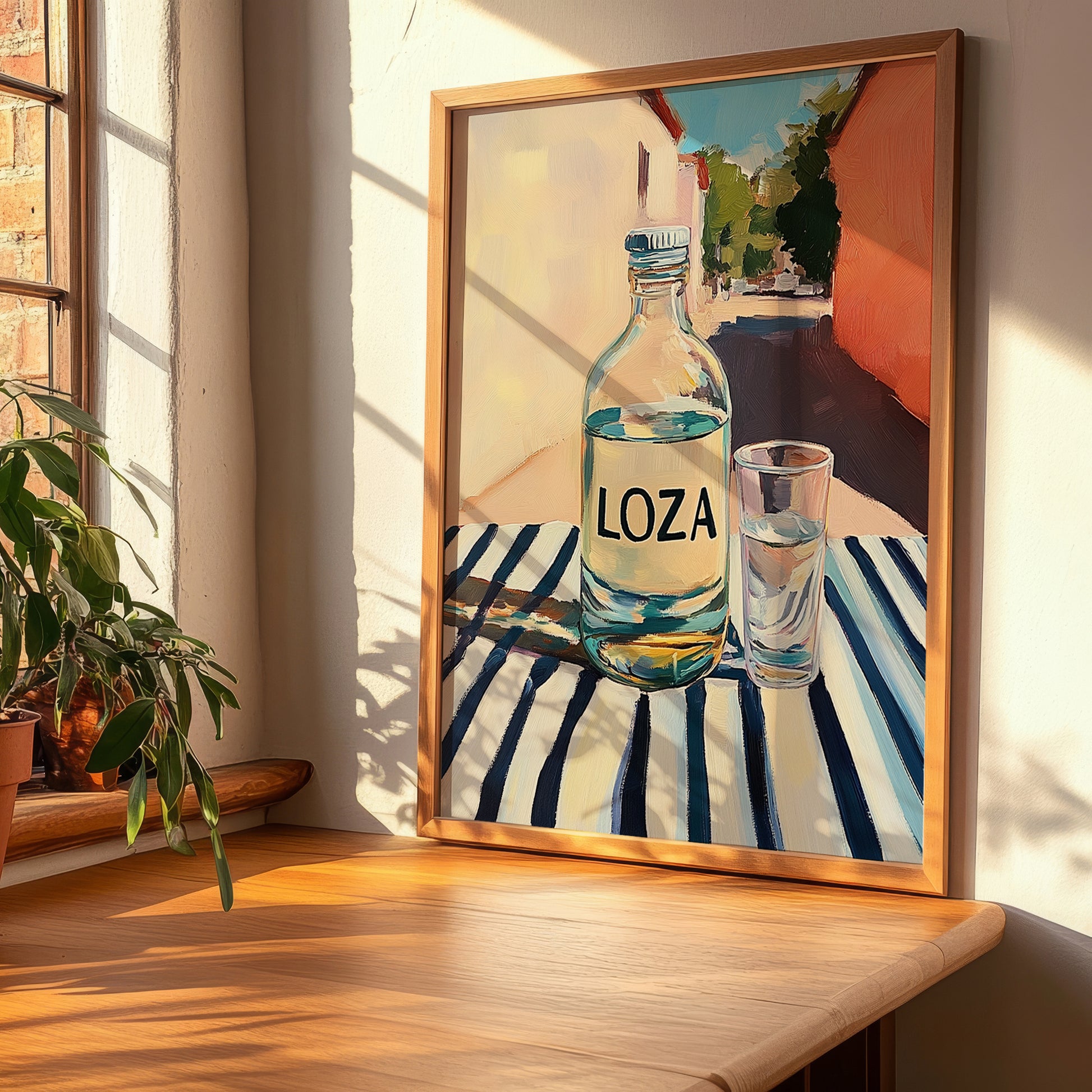 Loza – Montenegrin Outdoor Café Scene, Montenegrin Spirit Art, clean layout with no caption
