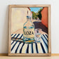 Loza – Montenegrin Outdoor Café Scene, Montenegrin Spirit Art, no-text version framed in wood