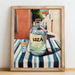 Loza – Montenegrin Café on the Corner, Montenegrin Beverage Still Life, no-text version framed in wood