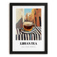 Libyan Tea – Libyan Outdoor Café Scene, Libyan Cocktail Wall Art, in sleek black frame