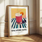 Singapore Sling – on Striped Tablecloth, Singaporean Cocktail Wall Poster