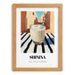 Shinina – Iraqi Urban Café Scene, Iraqi Beverage Painting, set in oak frame