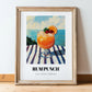 Rum Punch – Jamaican Seaside Scene, Jamaican Beverage Poster, in wooden frame leaning on the floor