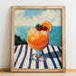 Rum Punch – Jamaican Seaside Scene, Jamaican Beverage Poster, no-text version framed in wood