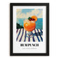 Rum Punch – Jamaican Seaside Scene, Jamaican Beverage Poster, in sleek black frame