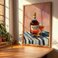 Armenian Brandy – on Striped Tablecloth, Armenian Spirit Wall Decor, clean layout with no caption