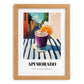 Api Morado – Bolivian Outdoor Café Scene, Bolivian Beverage Still Life, set in oak frame