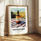 Vintage Port – Portuguese Hillside Café View, Portuguese Dessert Wine Wall Art