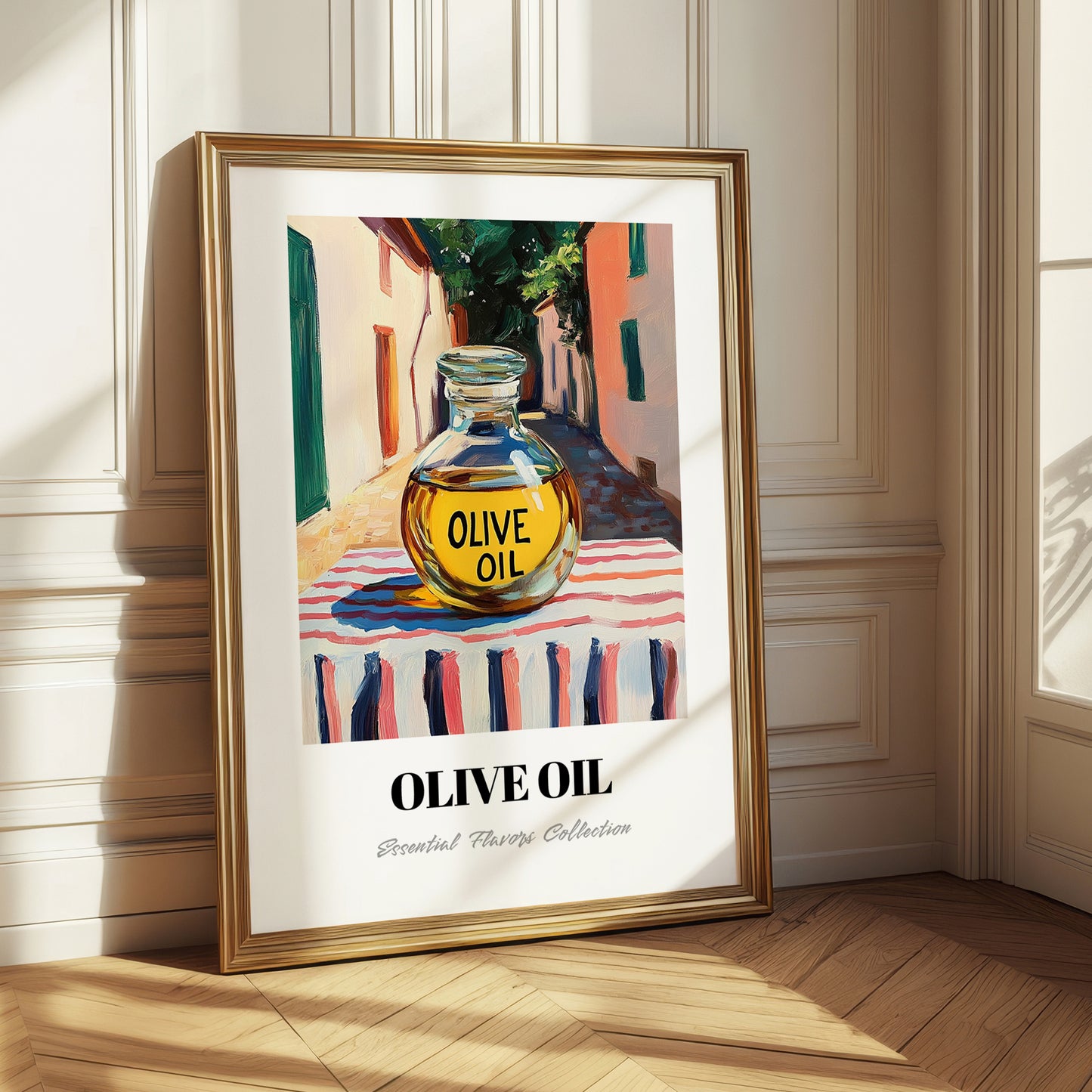Olive Oil – Italian Street Café Scene, Food Shelf Wall Art