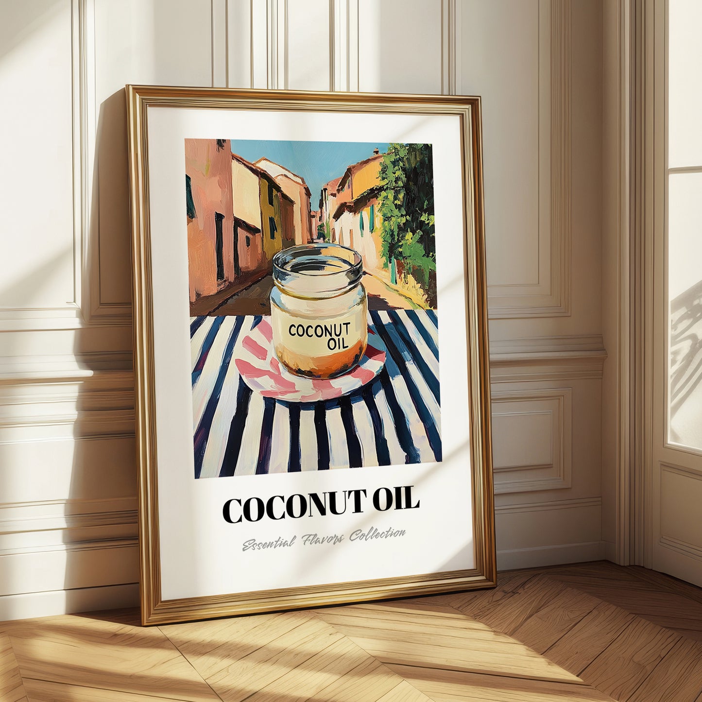 Coconut Oil – Italian Outdoor Café Scene, Larder Illustration