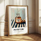 Peanut Oil – on Striped Tablecloth, Grocery Poster