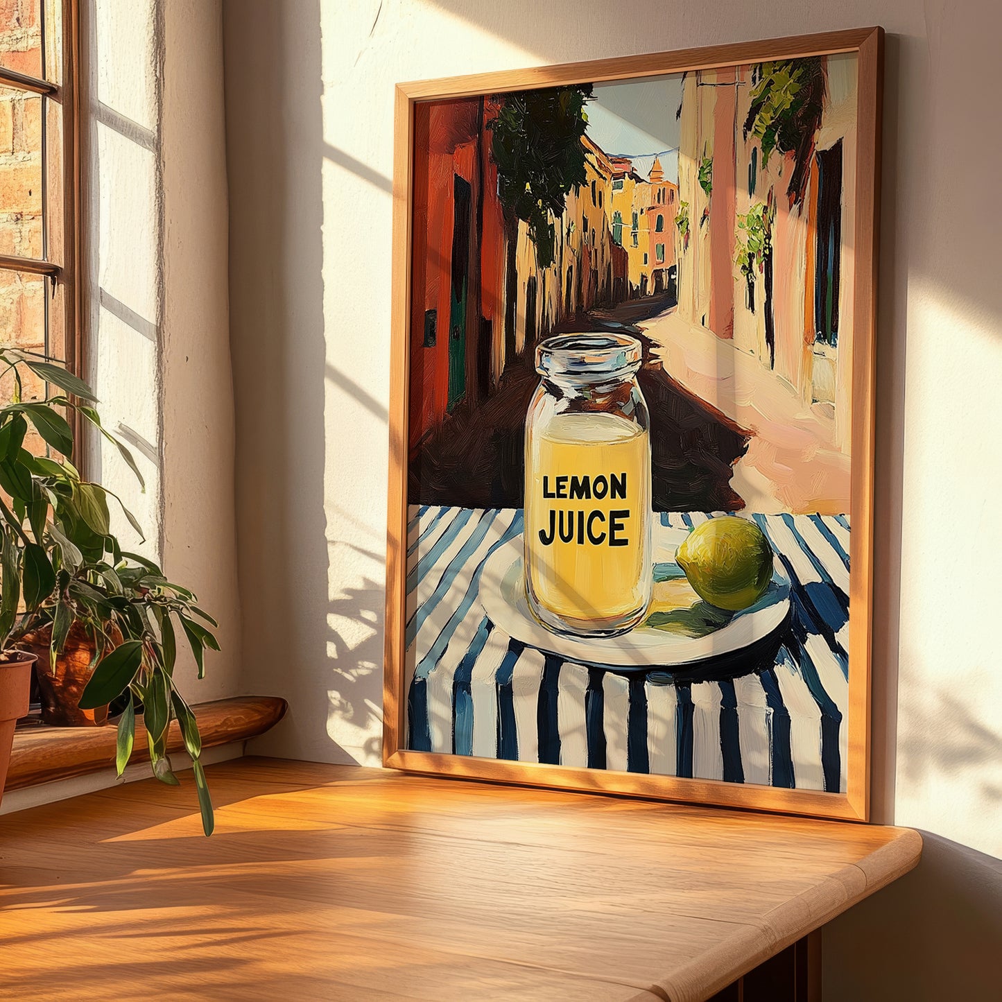 Lemon Juice – Italian Café on the Corner, Grocery Painting, clean layout with no caption