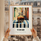 Tamari – Italian Café on the Corner, Dry Goods Illustration, styled in a charming Paris street view