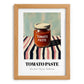 Tomato Paste – on Striped Tablecloth, Pantry Still Life, set in oak frame